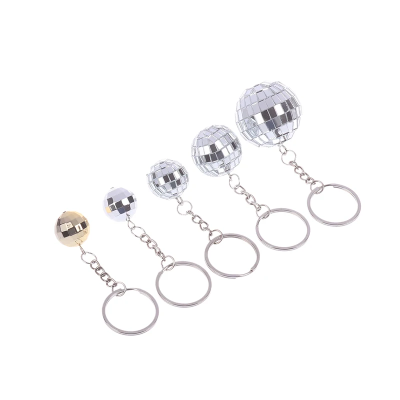 1PC Disco Ball Keyring Exquisite Keychain Pendant Decor Adorable Pendant Decorative Bag  Decorative Ball Hanging