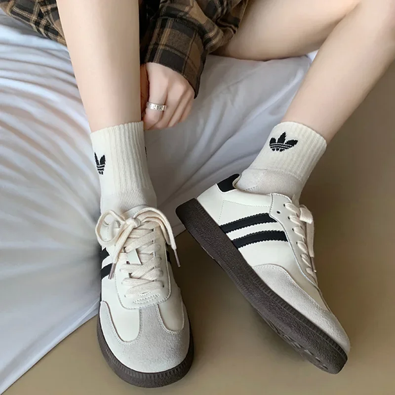 Women Genuine Leather Sneakers Round Toe Flats Mixed Colors Sewing Ladies Fashion Lace-up Shoes Spring Autumn Grey White2023 new