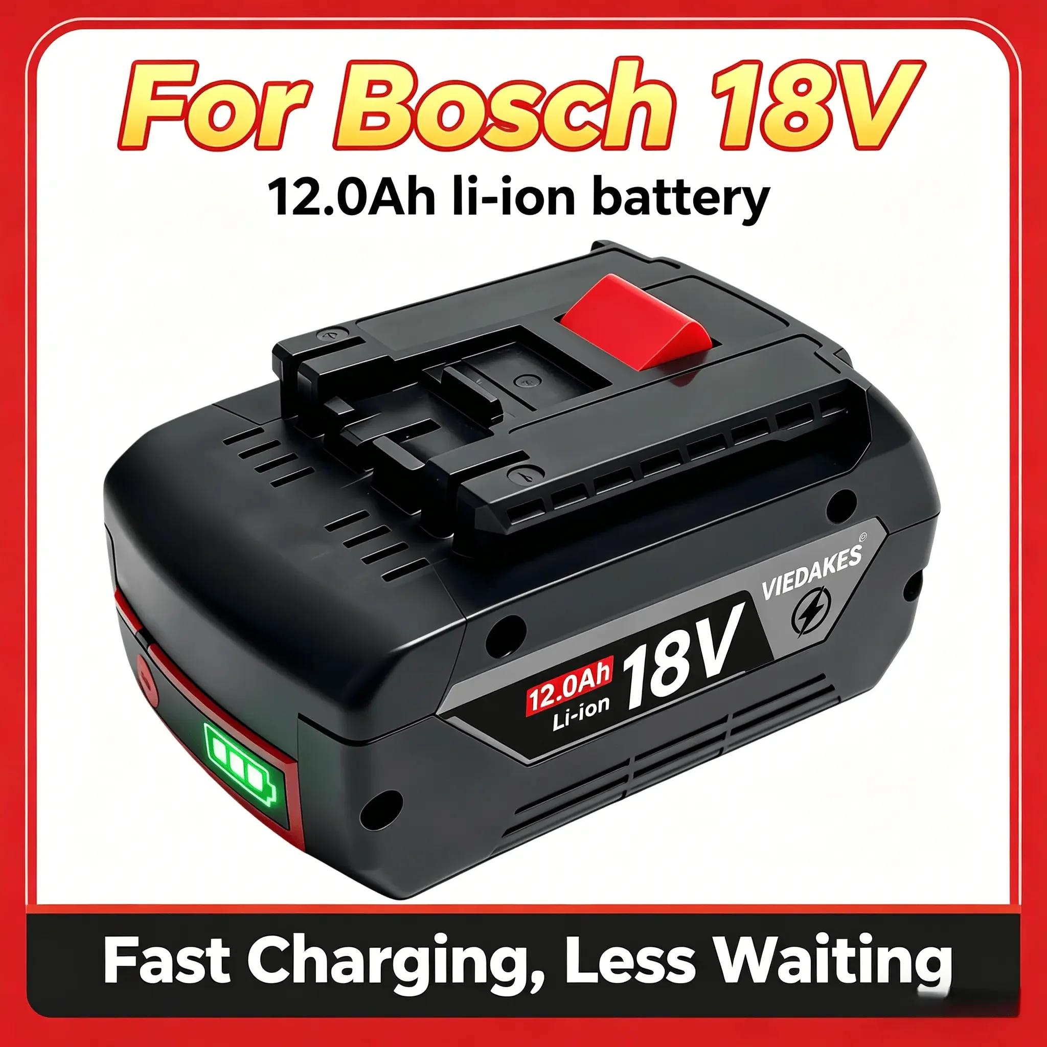 

For Bosch 18V Battery LED Power Indicator BAT622 Full Compatibility Shockproof Shell 보쉬 18v 배터리 baterie for bosch 18v