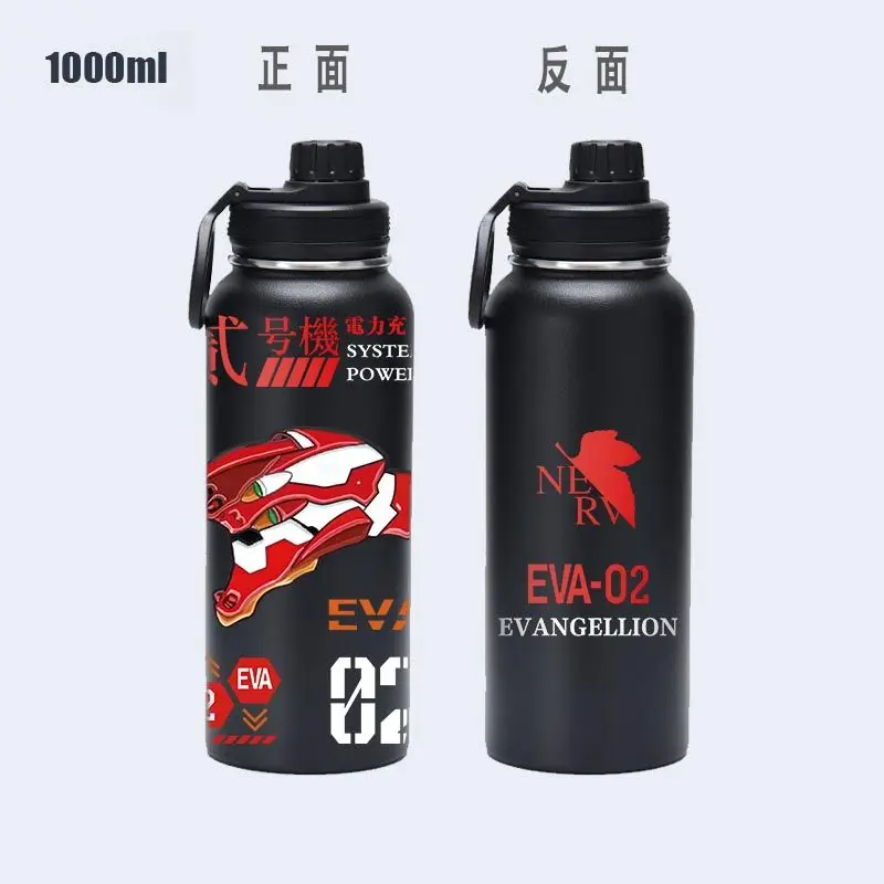 New Asuka Ayanami Rei Ikari Shinji Thermos Cup Anime Peripheral Cute Cartoon Large Capacity Water Bottle Kawaii Birthday Gift