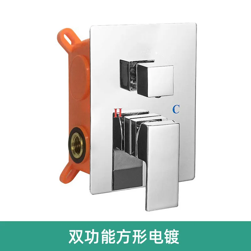 Black Concealed Wall‑Mount Shower Mixer Faucet, Embedded Bathroom Shower Valve Set for Hotel Household Bath Renovation
