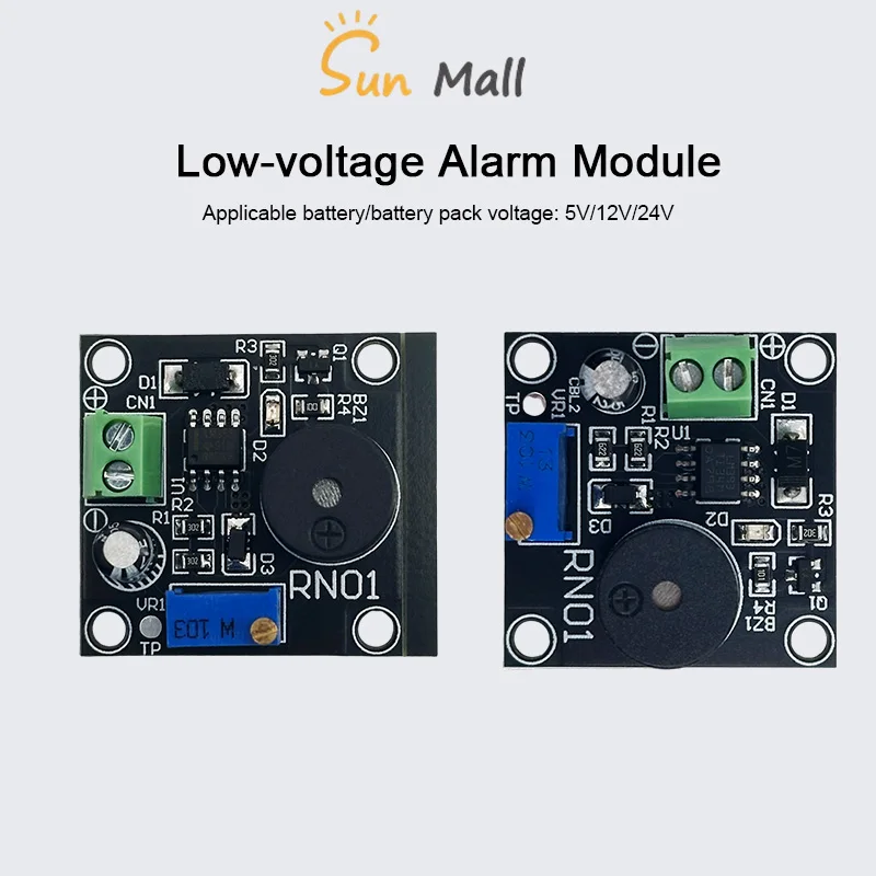 5V12V24V Battery Sound and Light Alarm Against Over-discharge Protection Board Low Voltage / Under Voltage Protection Module