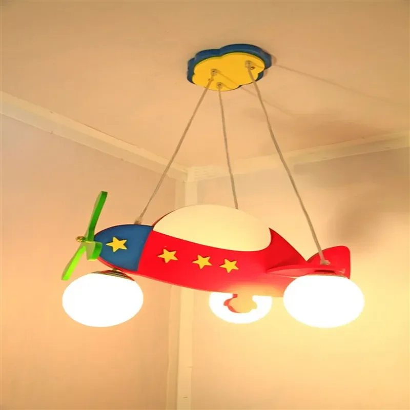 Cartoon Children's Star Aircraft LED Chandelier for Bedroom Kids Room and Kindergarten Decorative Lighting Decor Pendant Light