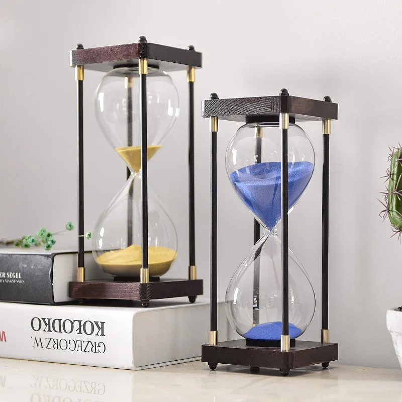 

30 Minutes Premium Sandglass Metal Timer with Base, Home Restaurant Kitchen Decorative Sand Clock Creative Crafts Sand Timer