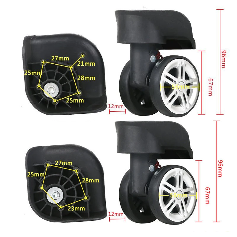 Travel luggage universal wheels roller swivel castors trolley case pull baggage box suitcase replacement accessories