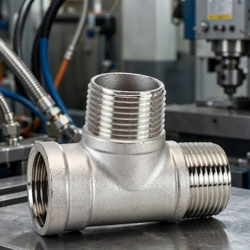 304 Stainless Steel Threaded 3 Way Tee Pipe Fitting Male Female T Connector BSP DN8 DN50 1/4 1/2 3/4 1 1-1/4 1-1/2 Inch