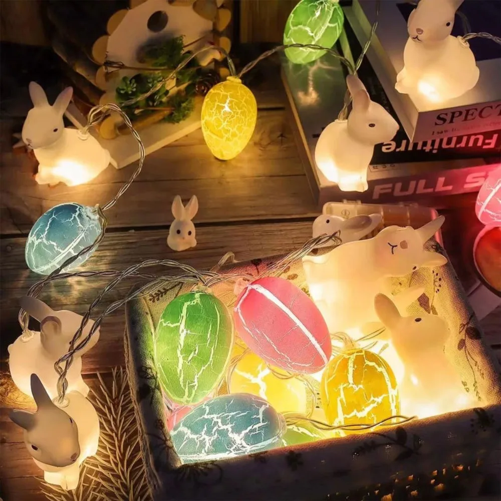 

New LED Easter String Light Bunny Easter Egg Fairy Light Garland Chick 1.5/3m Hanging Light Gift