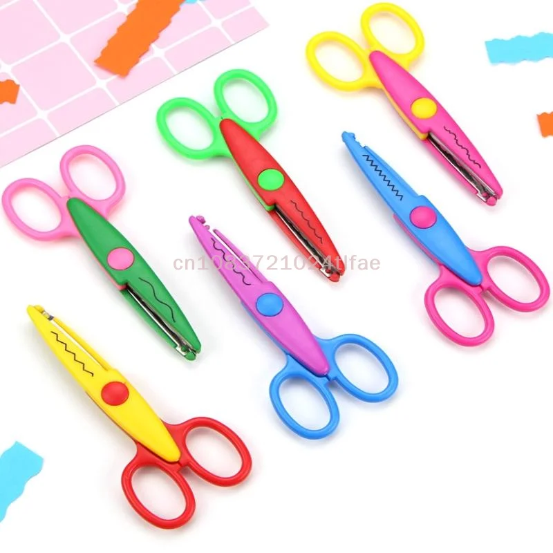 1 Pc Minimalistic Scissors Wavy Pattern Small Round Head Children Special Student Art Tool Stationery Scissor For Scrapbooking