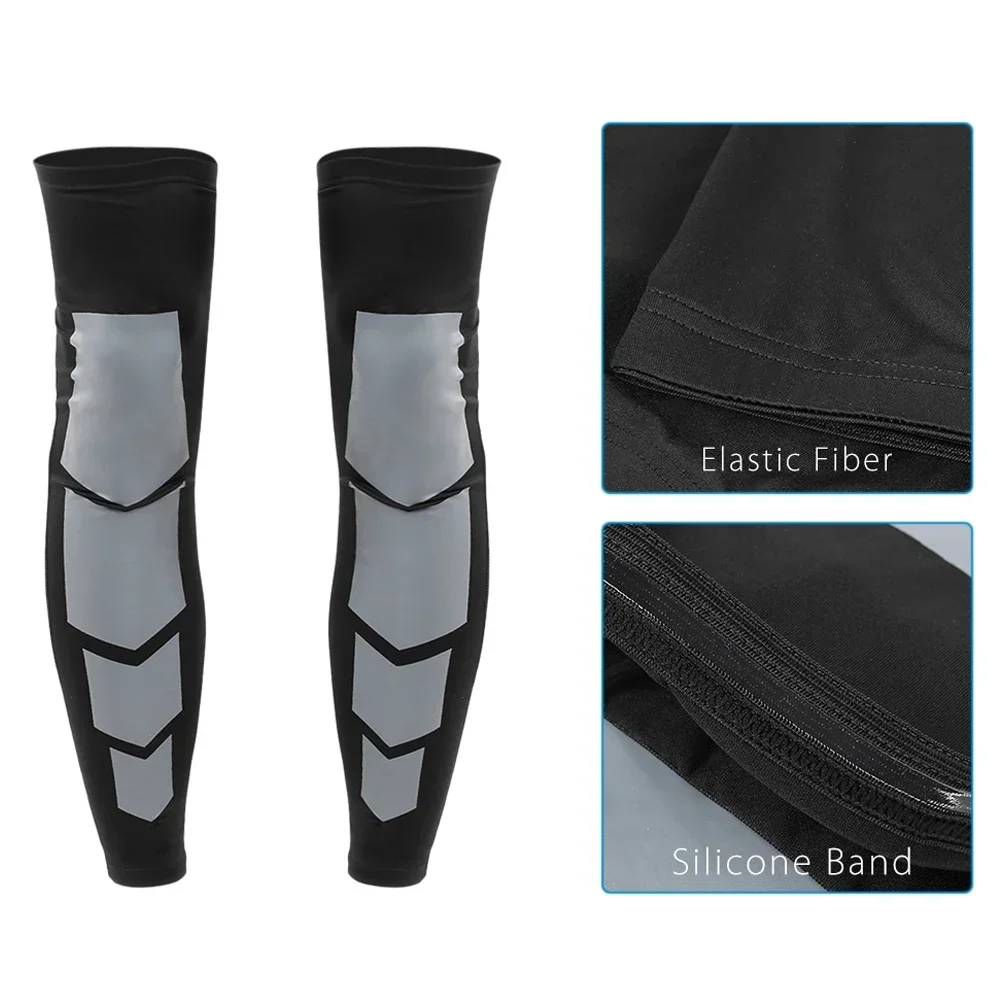 1/2Pcs Sports Anti-slip Full Length Compression Leg Sleeves Calf Shin Splint Support Protector for Cycling Running Basketball