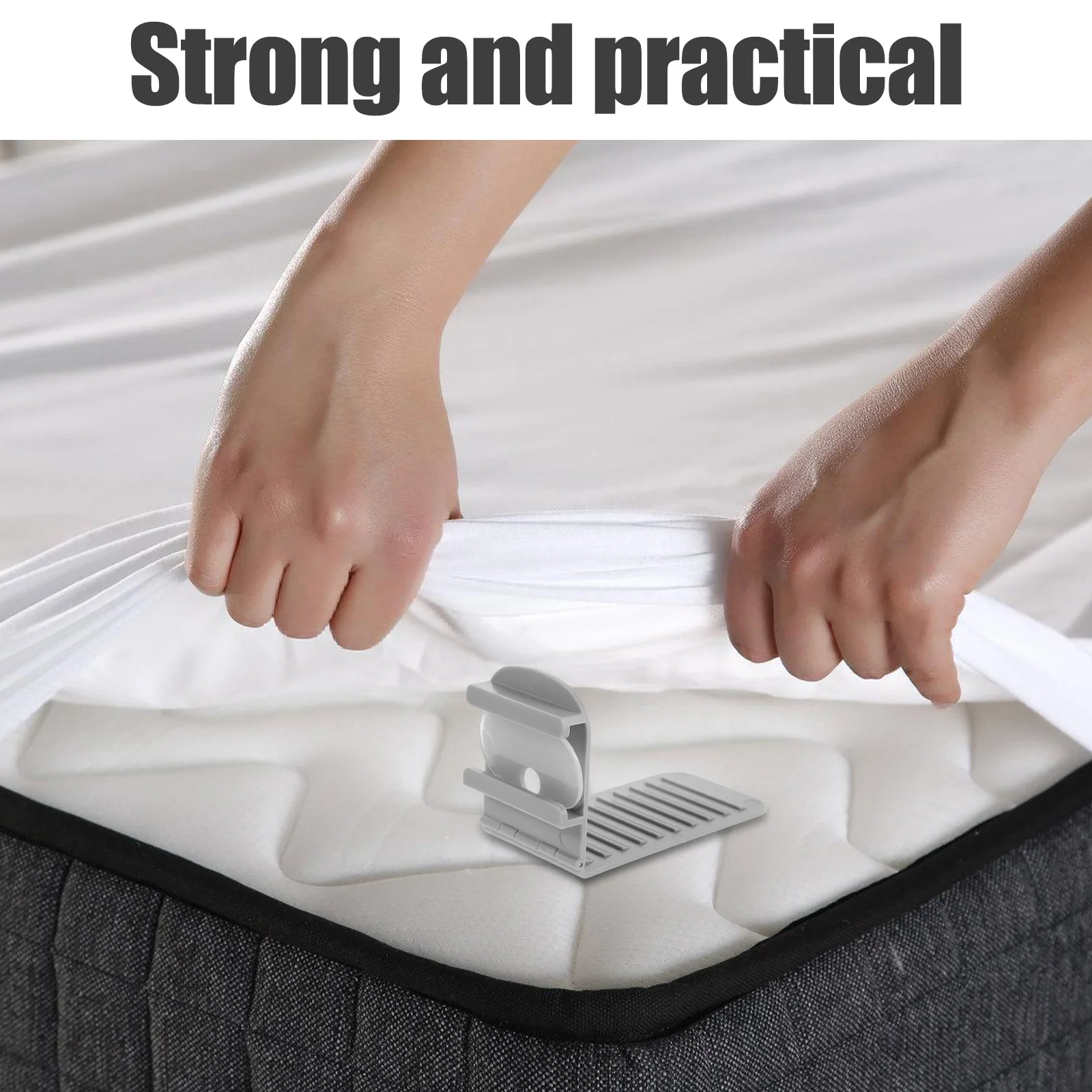 

8Pcs Invisible Bed Sheet Holders Anti Slip Fitted Grippers Secure Slot No Needle Protection Even Tension Distribution Easy