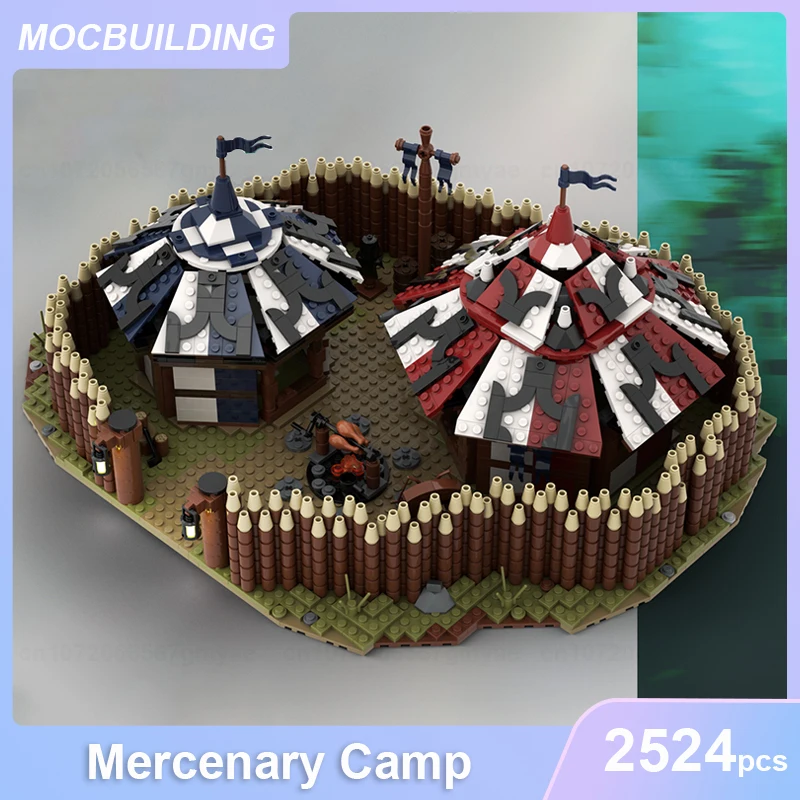 Medieval Mercenary Camp Model MOC Building Blocks DIY Assemble Bricks Castle Architecture Collection Xmas Toys Gifts 2524PCS