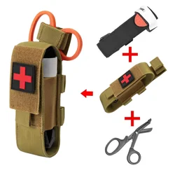 Outdoor First Aid Kit Tourniquet Molle Survival Set Pouch Nursing Holder Medical Gear Scissors Bag Outdoor Equipment