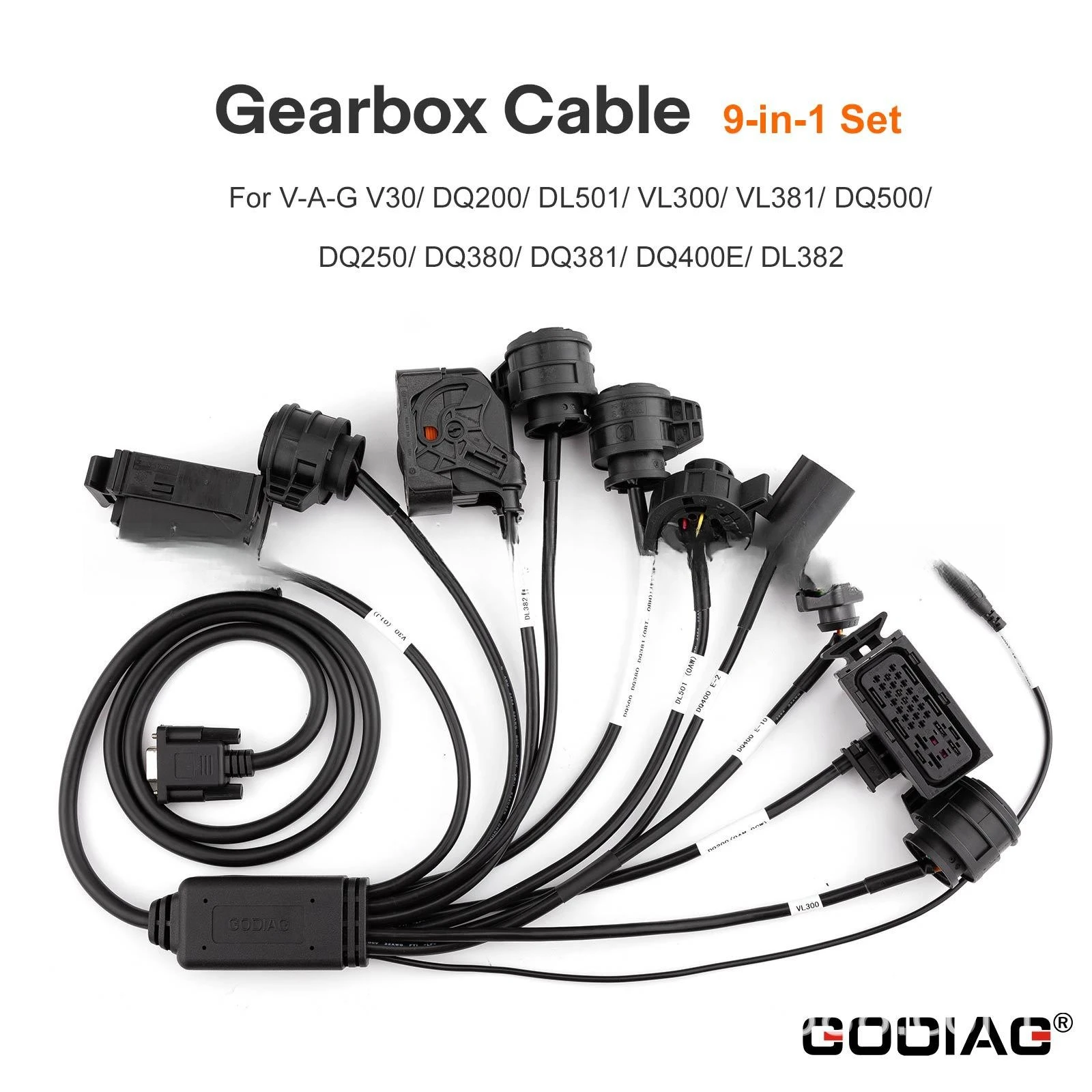For GODIAG transmission line 9-in-1 kit, suitable for reading and writing DSG gearbox DQ200 DQ250, etc