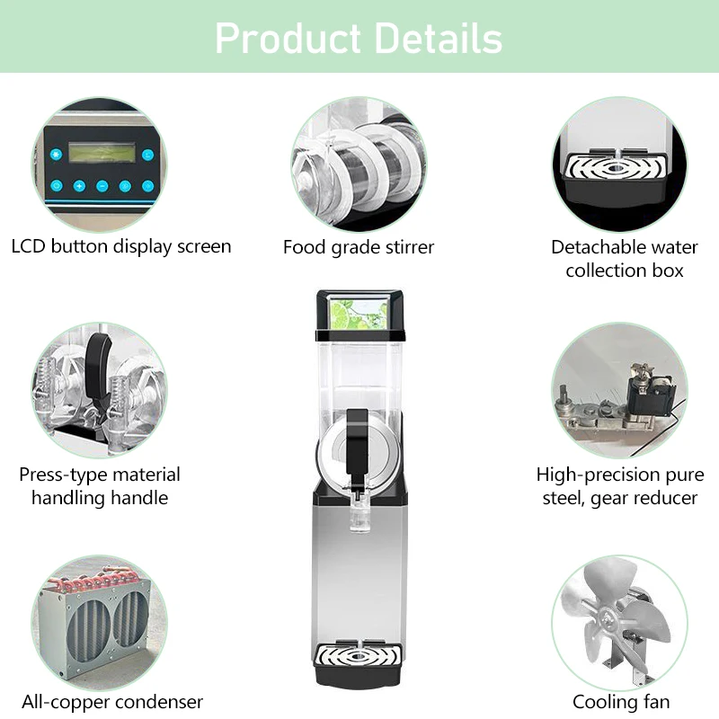 Slushy Maker Machine 1 Tanks 15L Commercial Smoothie Slushie Ice Making Machine Frozen Drink Slush Machine For Sale
