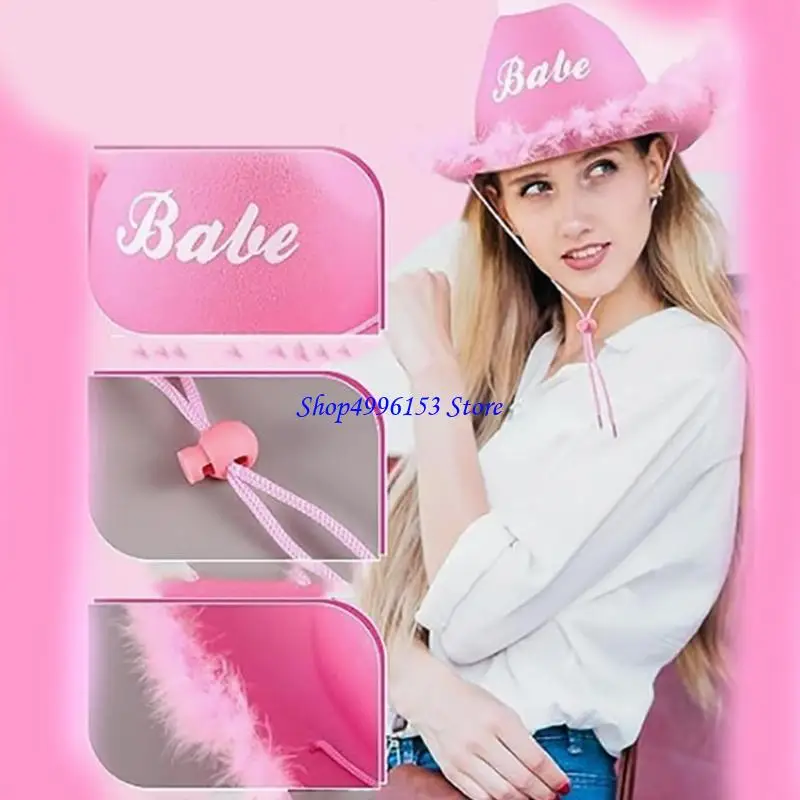 

Q0KE Невеста Кепка-ковбойша Модный музыкальный фестиваль Вечеринка Шляпа Женский костюм на Хэллоуин Кепка