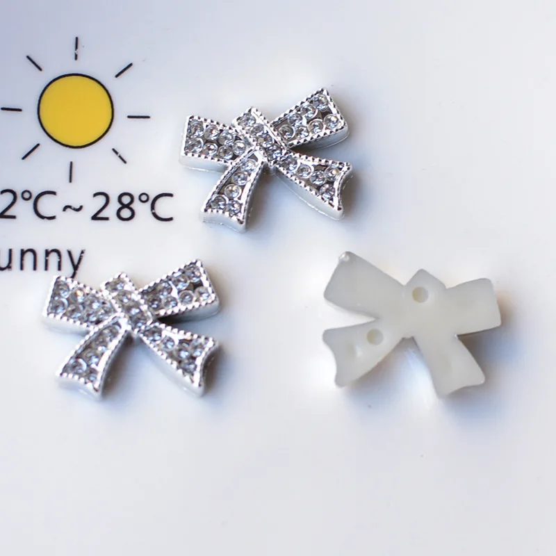 10 pçs doce legal prateado coelho urso borboleta gravata borboleta estrela de cinco pontas oco para fora acessórios de amor lixo caso de telefone peças diy