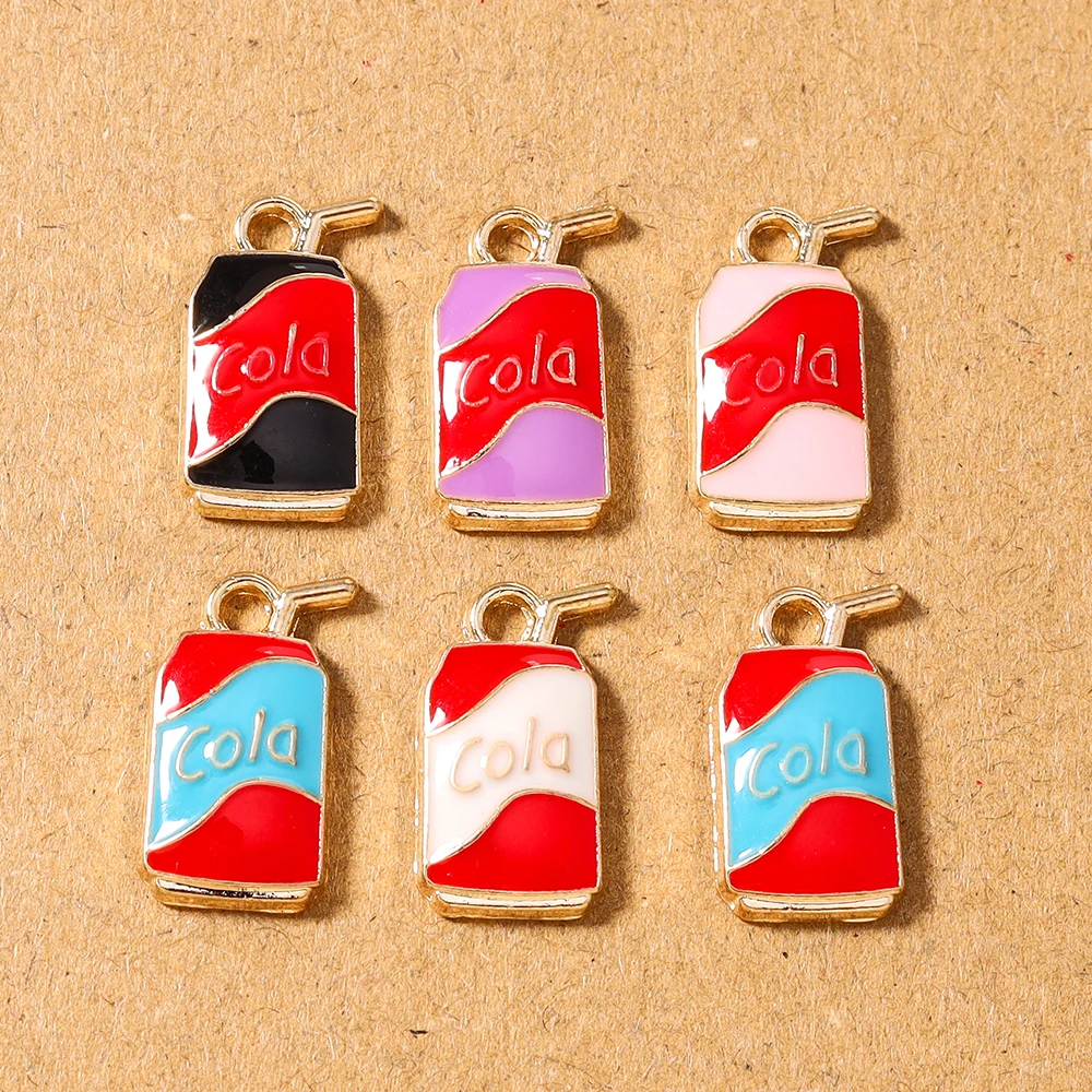 

10pcs Enamel Drink Cola Charms Pendant for Jewelry Making Necklace Earrings Bracelet DIY Handmade Accessories Supplies