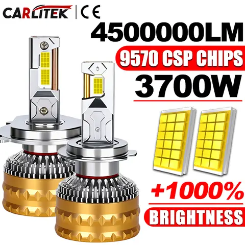 3700W H1 H4 H7 faro LED 4500000LM Led Canbus lámparas de coche H11 H8 9005 9006 HB3 HB4 9012 HIR2 faros antiniebla luz de coche 2 tubos de cobre