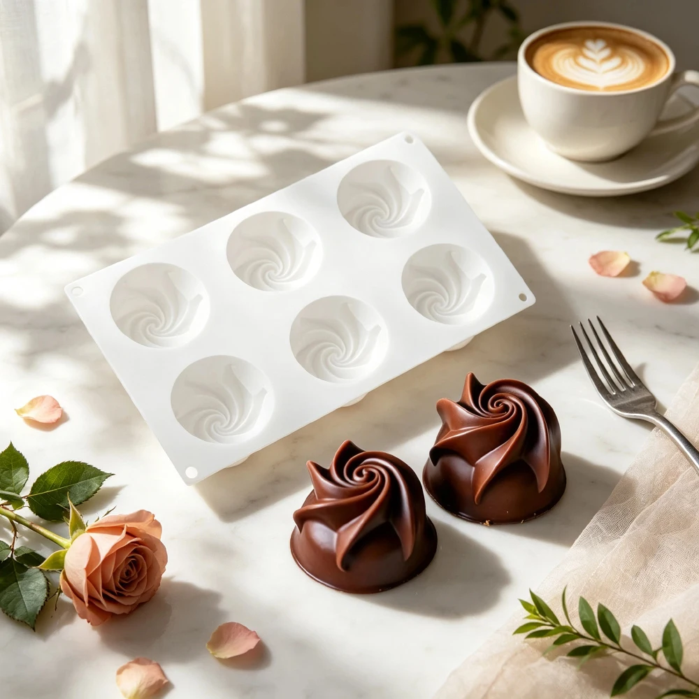 Soap Making Base - قالب سيليكون بـ 6 خلايا بتصميم
