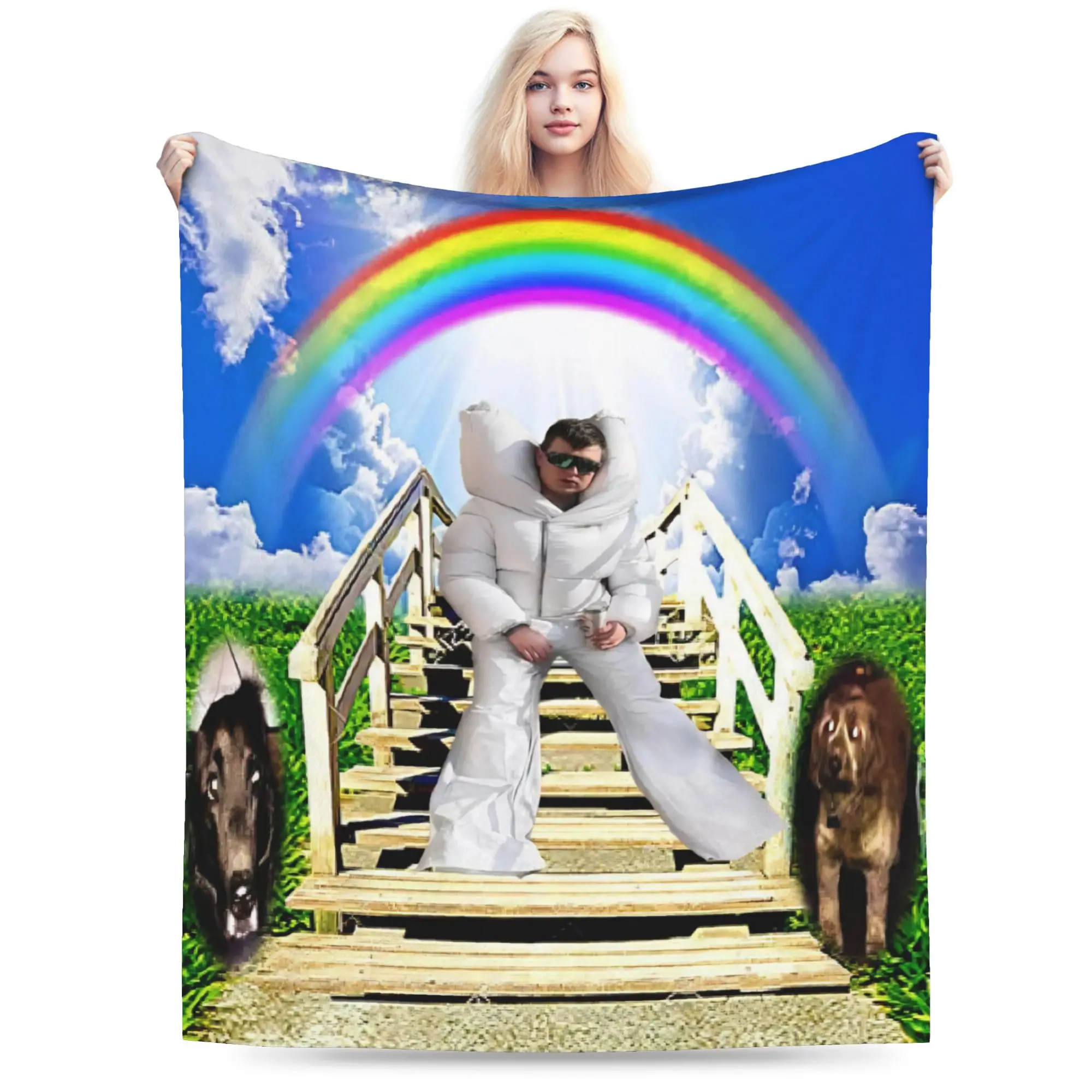 Funny Mellstroy Blanket Multi-size Warm Cozy Fluffy  Throw Blankets for Sofa Couch and Bed
