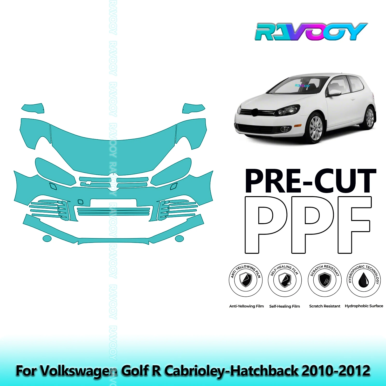 

Car Front Kit Clear Bra Precut PPF Paint Protection Film For Volkswagen Golf R Cabrioley-Hatchback 2010-2012