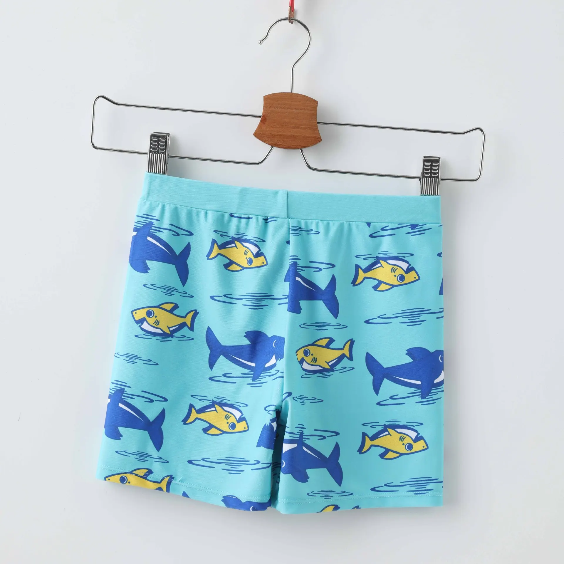 Boys' Swim Trunks and Swim Cap Set: Cartoon-Printed Drawstring Boxer-Style Swim Trunks for Boys - Children's Swimwear