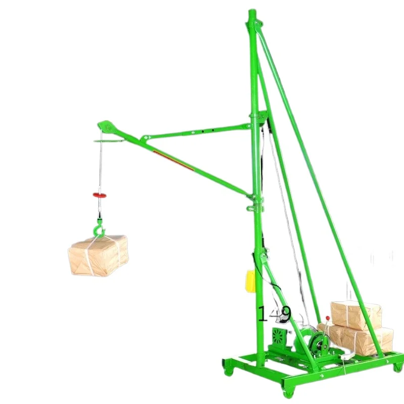 Firm Durable Mobile Small Mini Crane Building Material Lifting Hoist Portable Heavy Duty Industrial Lifting Equipment