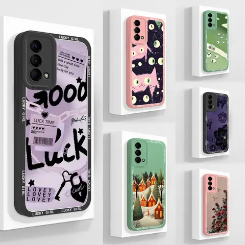 Capa para oppo realme gt master edition colorido flor alfabeto à prova de choque líquido luxo pára-choques para realmegtaster coque capinha