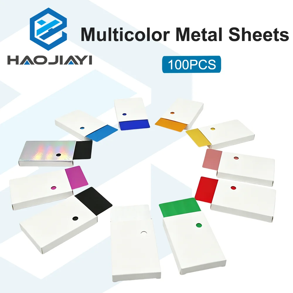 100PCS Multicolor Aluminum Alloy Business Card Metal Sheet Testing Material for Fiber Laser Marking Engraving Machine Accessory view 5