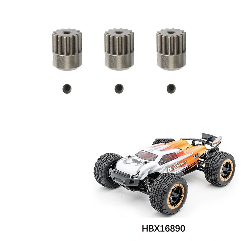 3 pezzi in metallo pignone ingranaggio motore 14T per HAIBOXING HBX 16889 16889A 16890 16890A SG1601 SG1602 RC auto pezzi di ricambio