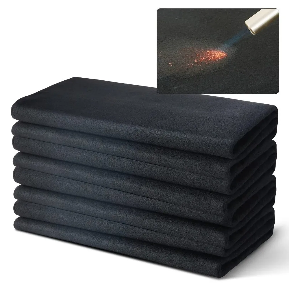 100*100cm Carbon Fiber Felt Black Fireproof Torch Shield Mat High-temperature Resistant Flame-retardant Soldering Protective Pad