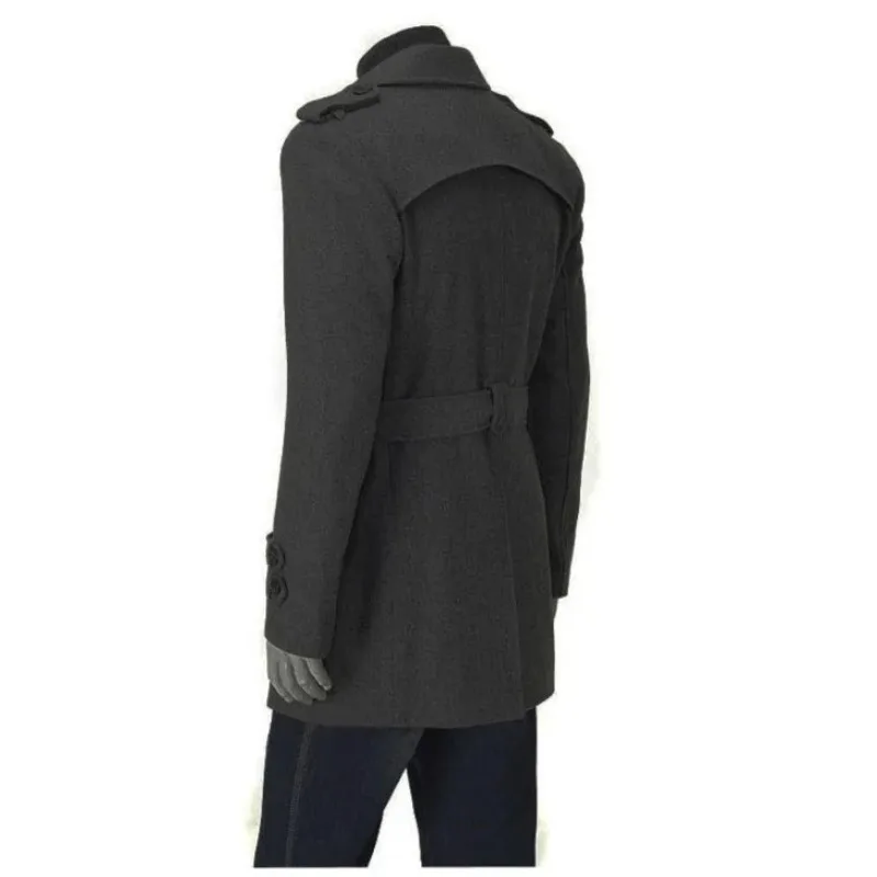 Mens Winter Wool Coat Trench Coat Outwear Overcoat Long Jacket HOT Fashion