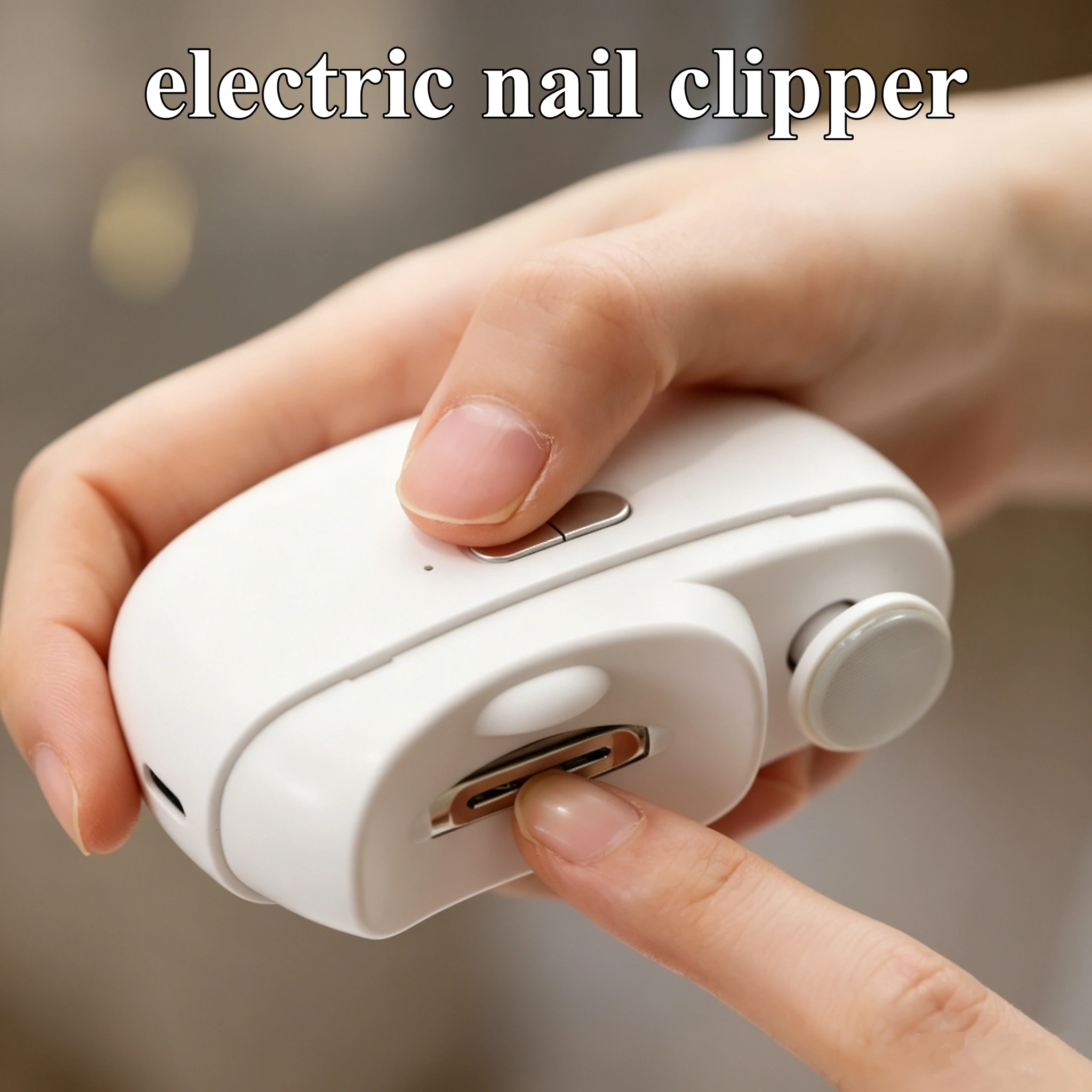 Electric Nail Clipper Grinder with LED Light Rechargeable Automatic Trimmer for Baby Adult,Mini Manicure Tool for Nail Care
