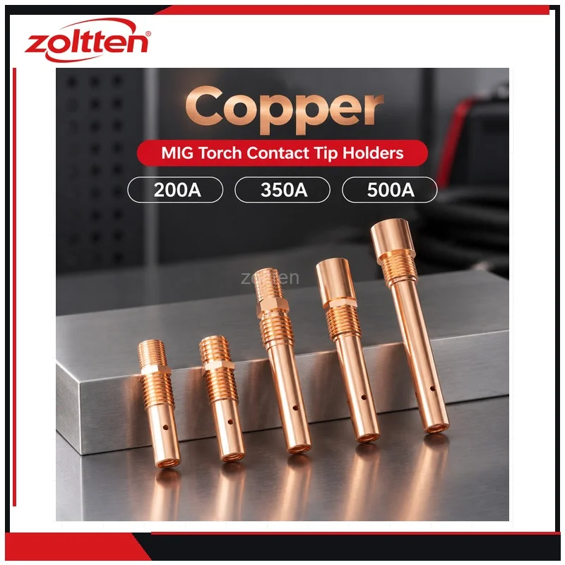 10 Pieces 200A 350A 500A Copper MIG Torch Contact Tip Holders - Coarse/Fine and Internal/External Thread