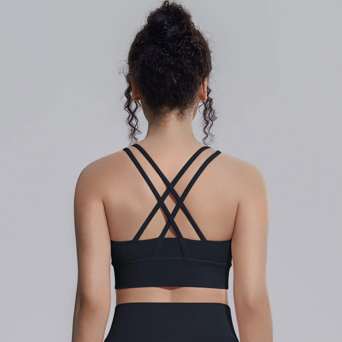 Damen Einfarbiger Schöner Rückenfreier Yoga-BH Yoga-Unterwäsche mit Brustpolster Sommer Fitness Sport Stoßfester Workout-Top Sexy BH – Detail 16
