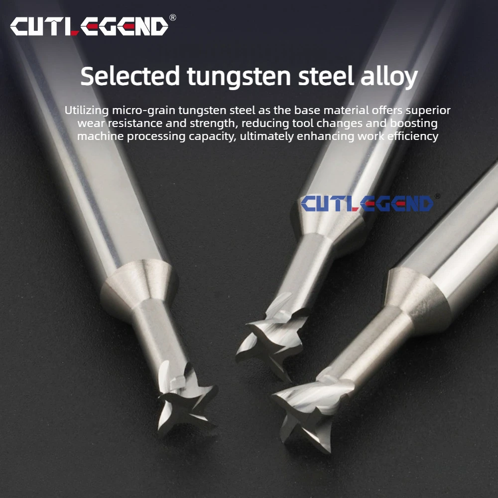 CUTLEGEND HRC60 Wolframkarbid-Schwalbenschwanzfräser 30 35 40 45 50 55 60 65 70 75 80 85 Winkel Durchmesser 1mm-12mm für Aluminium – Detail 4