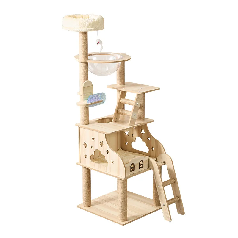 

Acrylic colorful cat climbing frame, climbing shelf integrated tree hemp rope scratching column