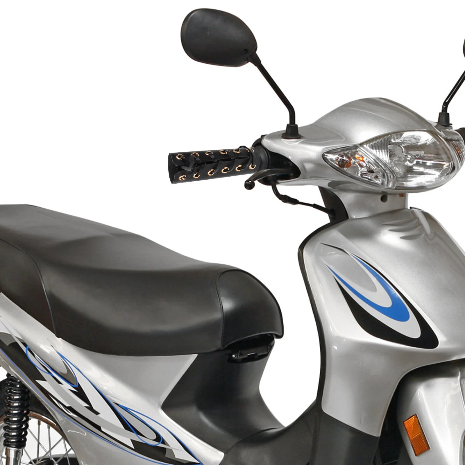 

1Pair Vintage PU Bike Handlebar Grips Adjustable Fit Bicycle Motorcycle Electric Bike Covers Anti-Slip Protection