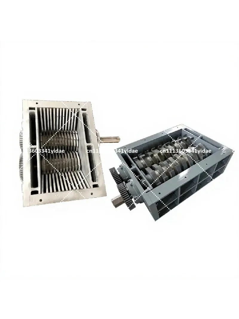 Industrial Double-Shaft Shredder Chamber with Spare Blades for Heavy-Duty Garbage Shredding