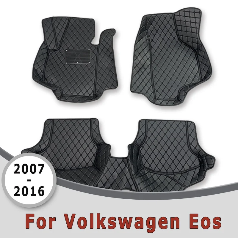 Alfombrilla para Piso de Coche para Volkswagen vw EOS 2016 2015 2014 2013 2012 2011 2010 2009 2008 2007 2006, Alfombra de Cuero, Accesorios para Auto