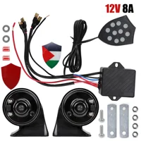 10 controlador Musical de sonido, Monitor regulador, bocina electrónica Universal de 12V, trompetas de caracol, sirena eléctrica, accesorios automotrices