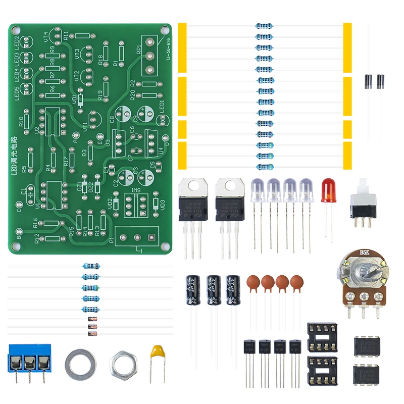 Imagem -03 - Led Escurecimento Eletrônica de Ensino Prático Treinamento Placa de Circuito Kits de Solda Montagem da Placa de Circuito Peças