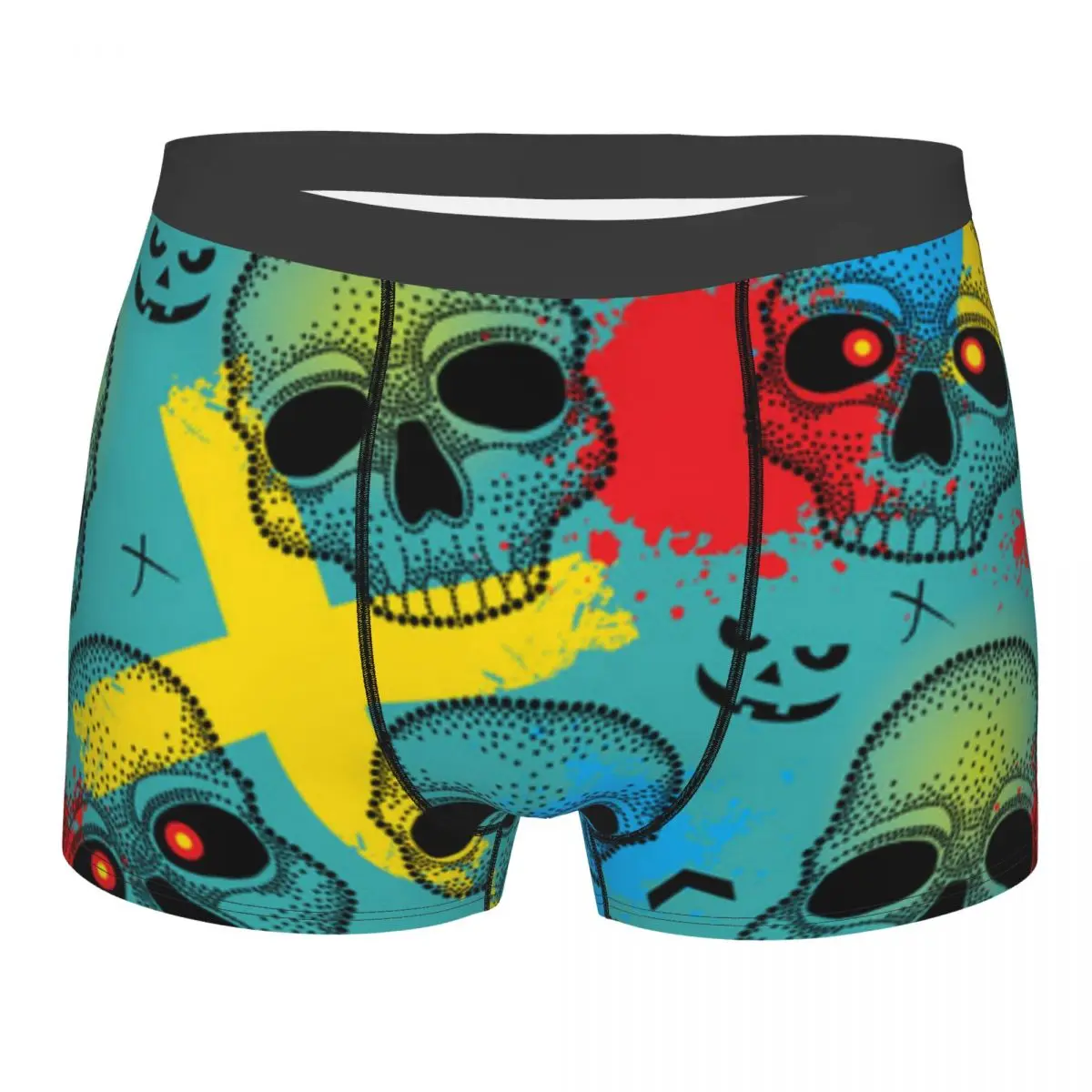 Boxer Men Underwear Male Panties Skulls In Dotwork Style Shorts Boxer Comfortable Shorts Homme