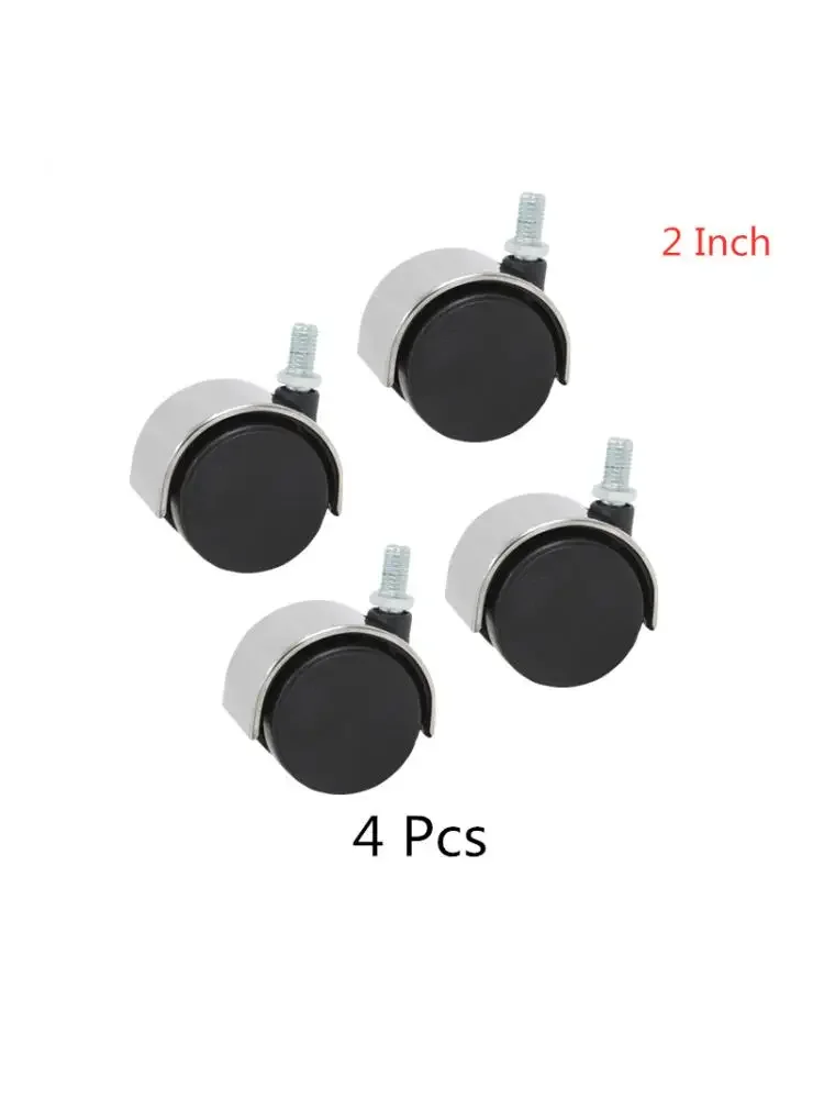 4 Pcs/Lot Stainless Steel 2-inch Swivel Chair Wheel Universal Office Caster Computer Slide Super