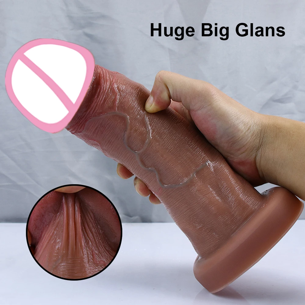 New 7.5cm Big Glans Penis Realistic Dildo Huge Anal Plug Suction Cup Adult Strapon Sex Toys For Woman Vagina Orgasm Masturbation