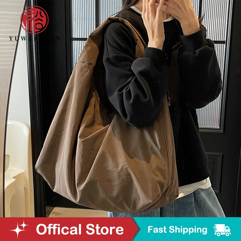 

Stylish Large Capacity Multi-Pocket Handbag, Casual Plain and Leopard Print Shoulder Bag for Work, School, Travel, and Maternity