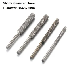 1PC 3mm frese rotanti File rotante HSS strumenti di Burr rotanti per intaglio del legno in plastica punte per incisione rotativa fresa per File