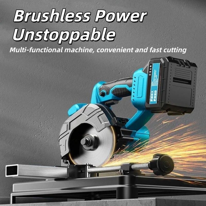 Bench Type Cordless Metal Cut Off Saw Lithium Battery Powered Portable Electric Cutting Saw with Adjustable Vise Base