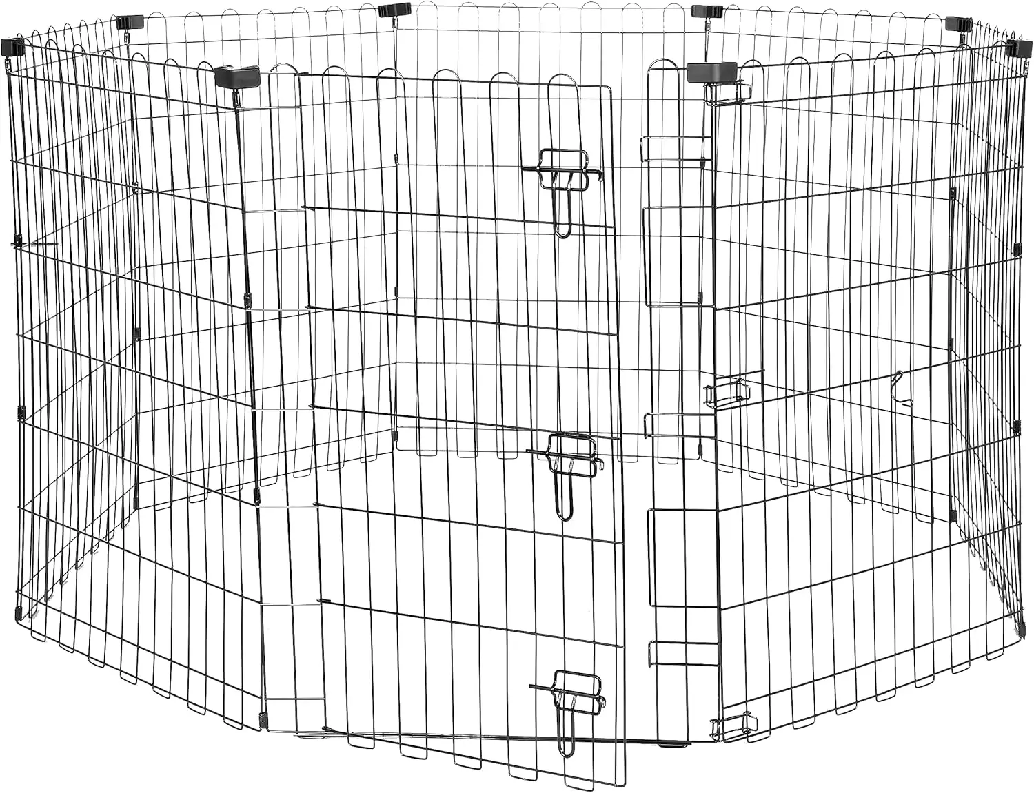 

Foldable Octagonal Metal Dog Playpen - Indoor/Outdoor, Single Door, Medium 8 Panels, Easy Assembly & Storage, Black