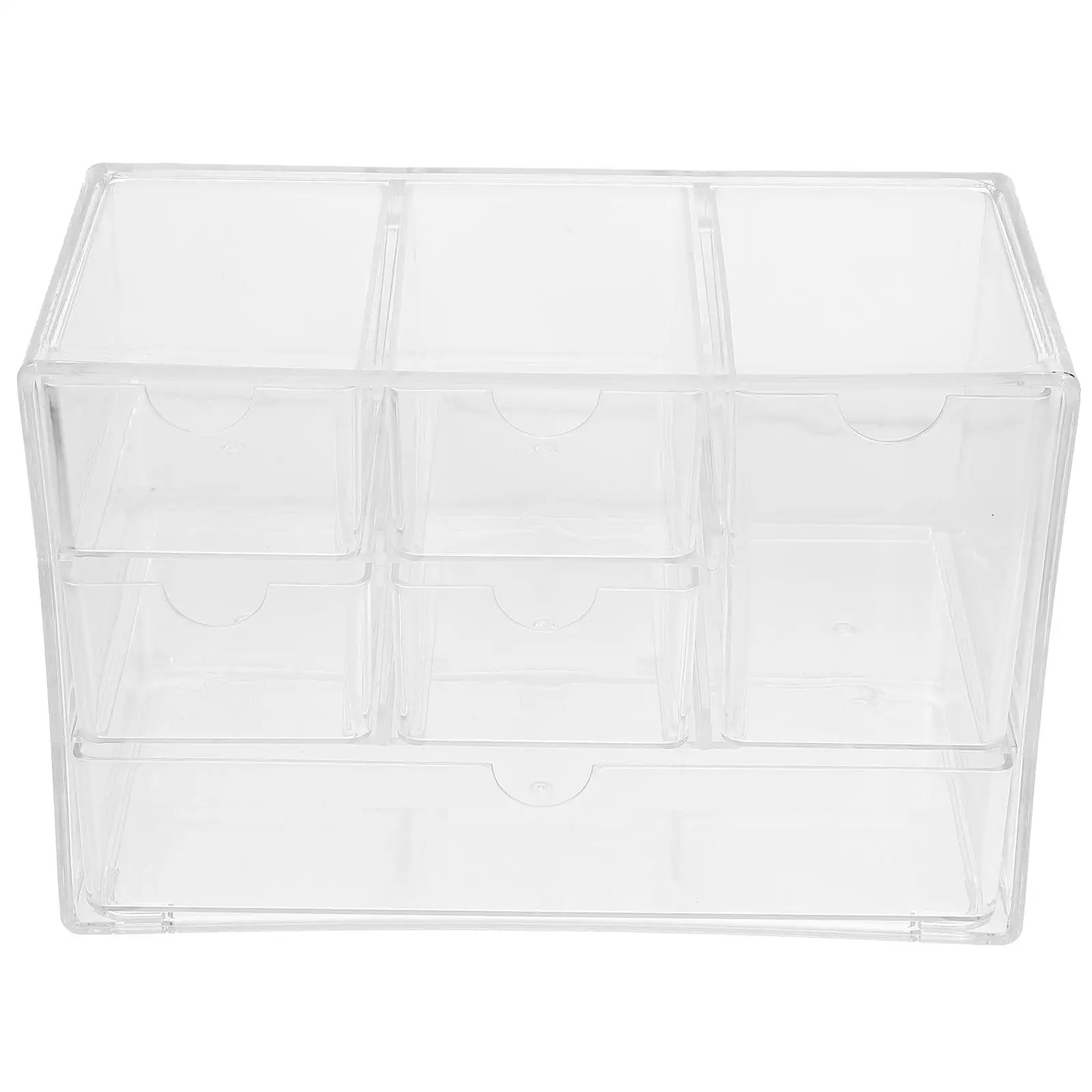 

Transparent Drawer Storage Box Small Size Clear Vanity Makeup Organizer Display Case Stackable Desktop Organizers